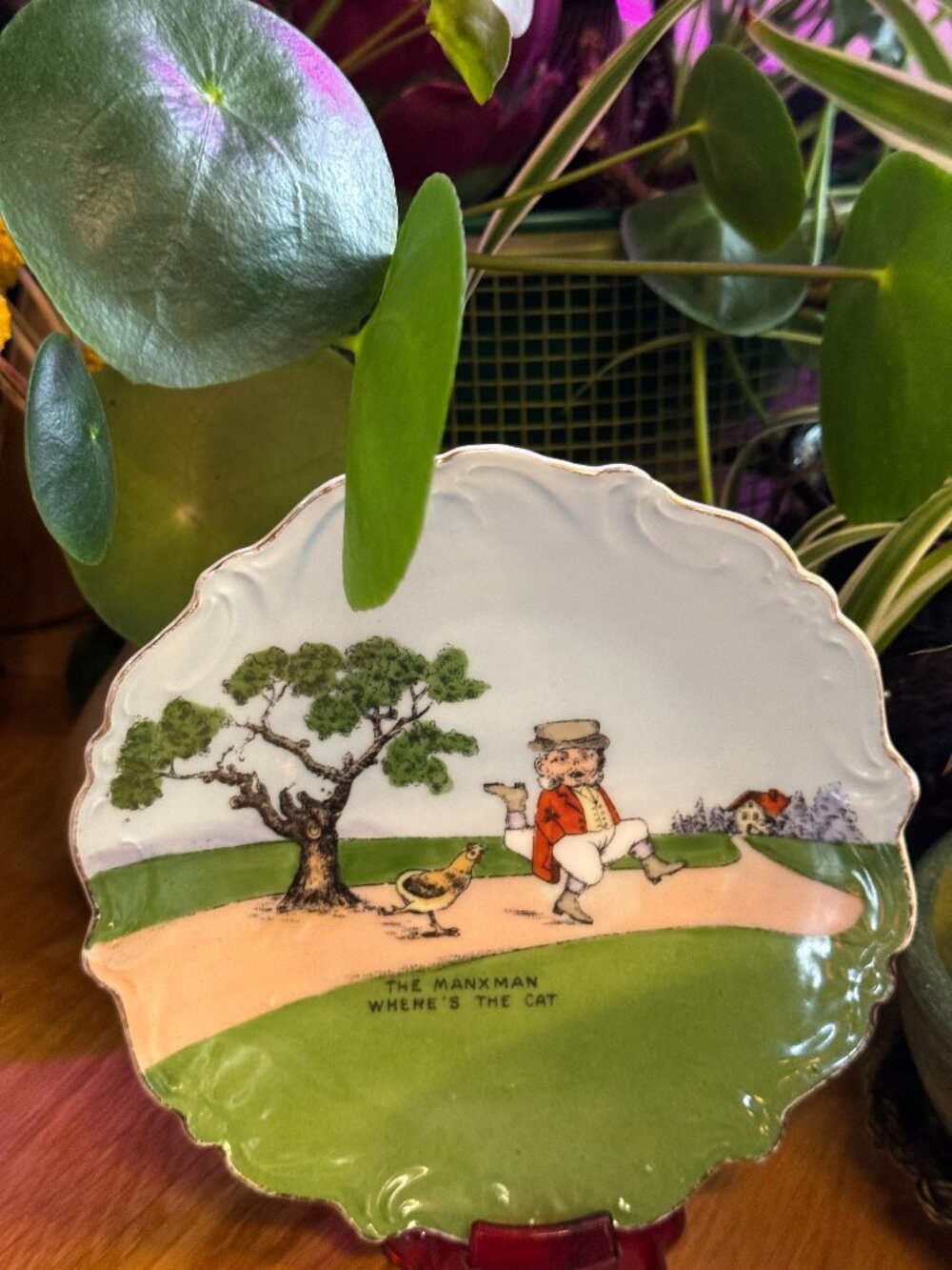 The Isle of Man, The Manxman Where's the Cat Decorative Scalloped Plate, Vintage